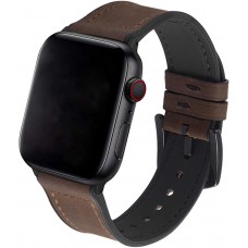 Lederarmband Silikon Dunkelbraun - Apple Watch 44/45/46/49 mm