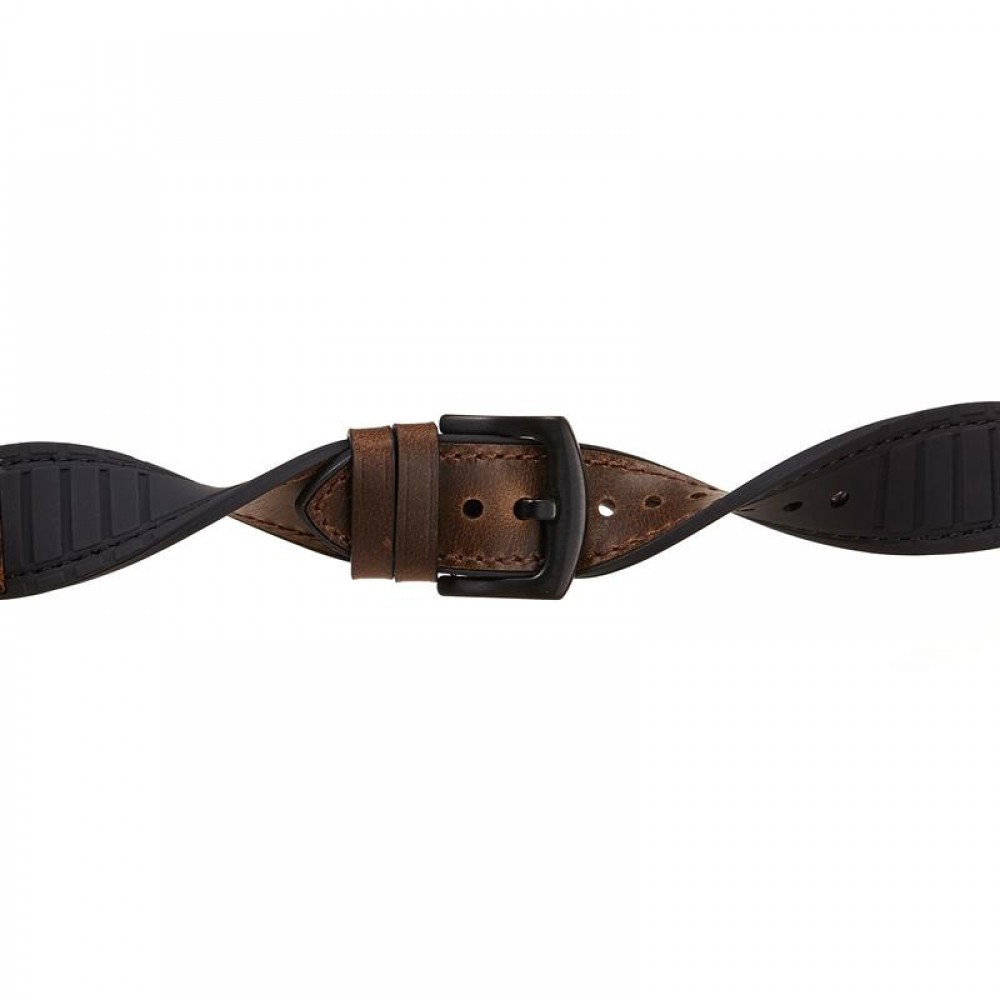 Lederarmband Silikon Dunkelbraun - Apple Watch 44/45/46/49 mm