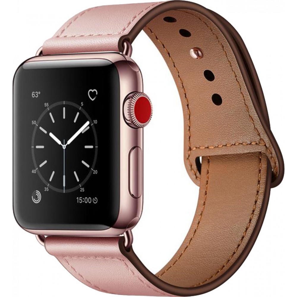 Lederarmband rosa - Apple Watch 38/40/41/42 mm
