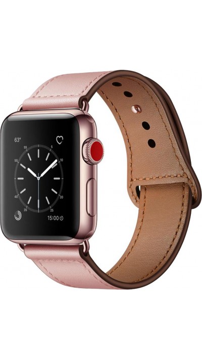 Lederarmband rosa - Apple Watch 42mm / 44mm / 45mm