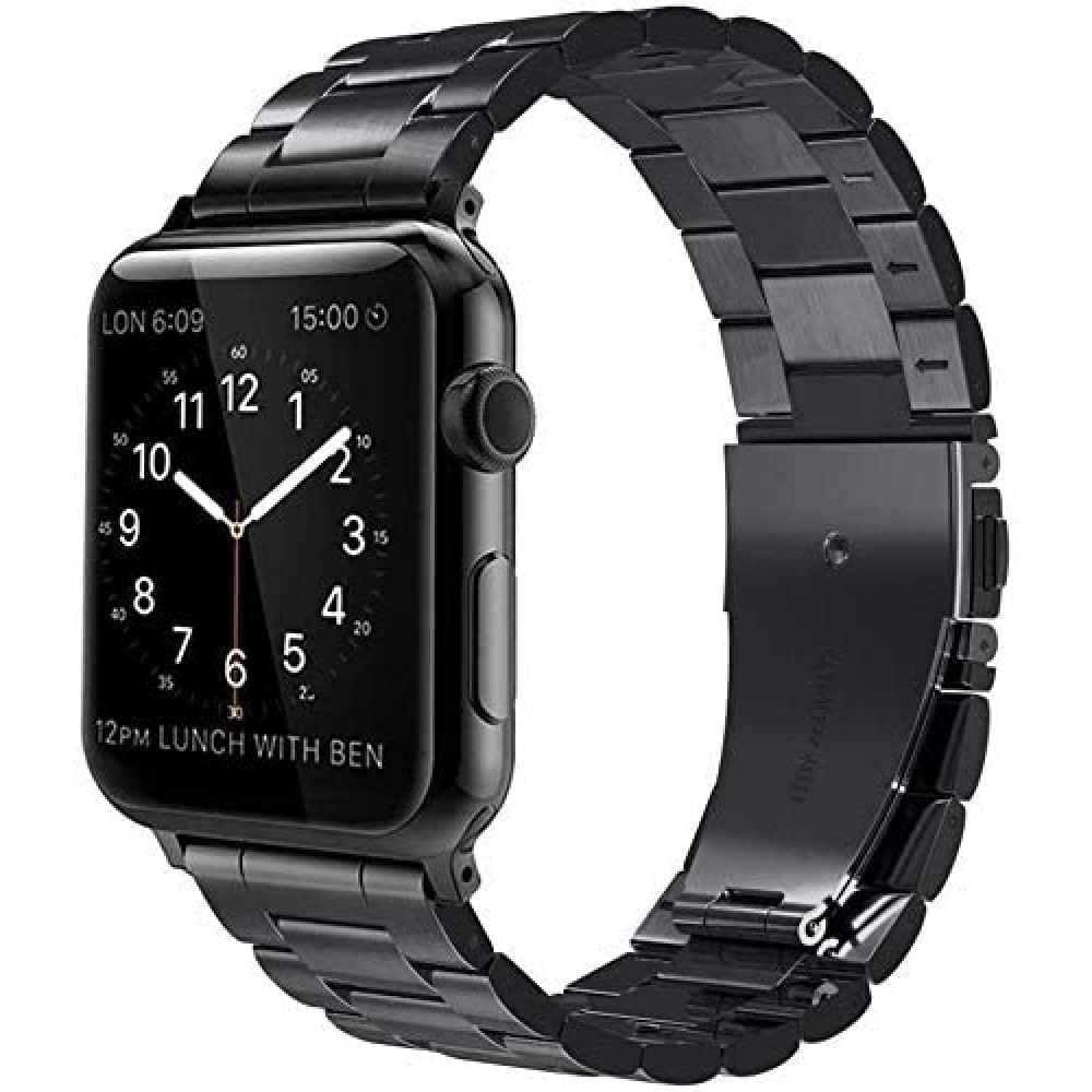 Edelstahl Armband - Zeitlos klassisch und elegant - Schwarz - Apple Watch 44/45/46/49 mm