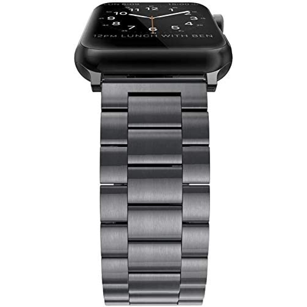 Edelstahl Armband - Zeitlos klassisch und elegant - Schwarz - Apple Watch 44/45/46/49 mm