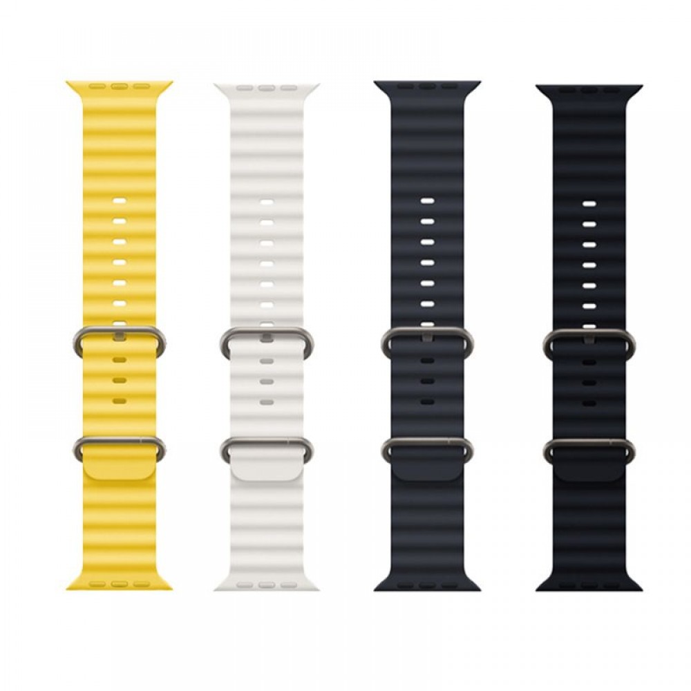 Gummi Silikon Armband gewellt - Grau - Apple Watch Ultra 49 mm