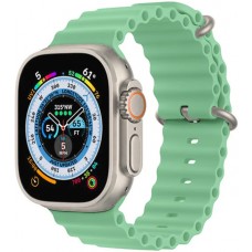 Gummi Silikon Armband gewellt - Mintgrün - Apple Watch 44/45/46/49 mm
