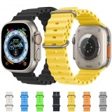 Gummi Silikon Armband gewellt - Mintgrün - Apple Watch 44/45/46/49 mm