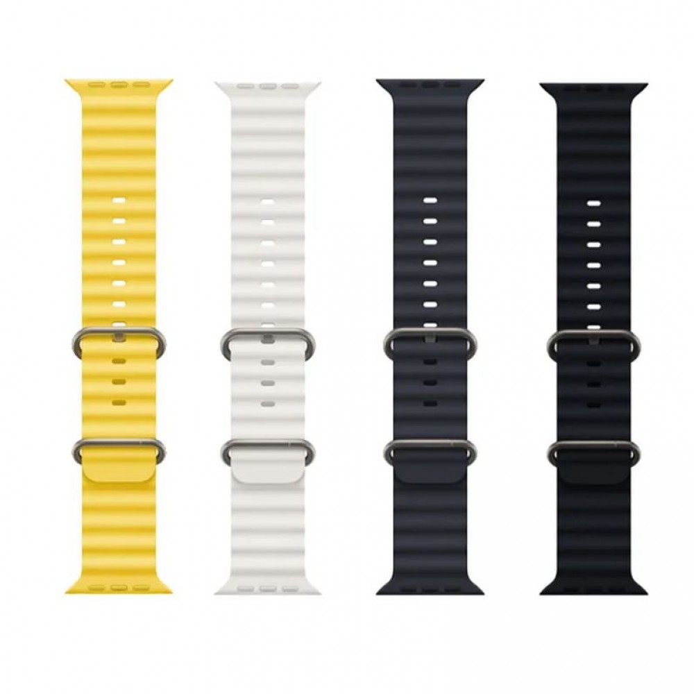 Gummi Silikon Armband gewellt - Mintgrün - Apple Watch 44/45/46/49 mm