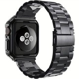 Edles Metallarmband mit integrierter TPU Silikon Schutzhülle für Apple Watch 49mm - Silber