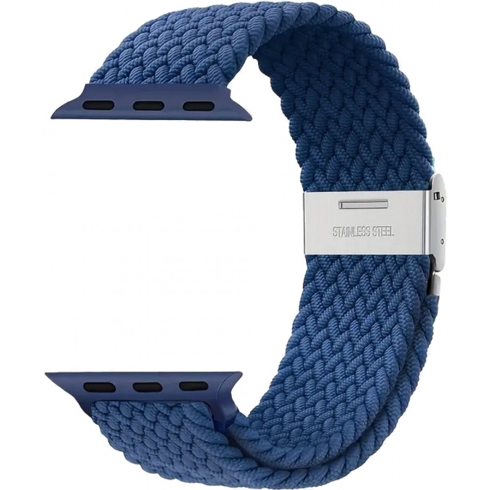 Elastisches Geflochtenes Nylonarmband mit Dehnbaren Riemen für Apple Watch - Blau - Apple Watch 44/45/46/49 mm