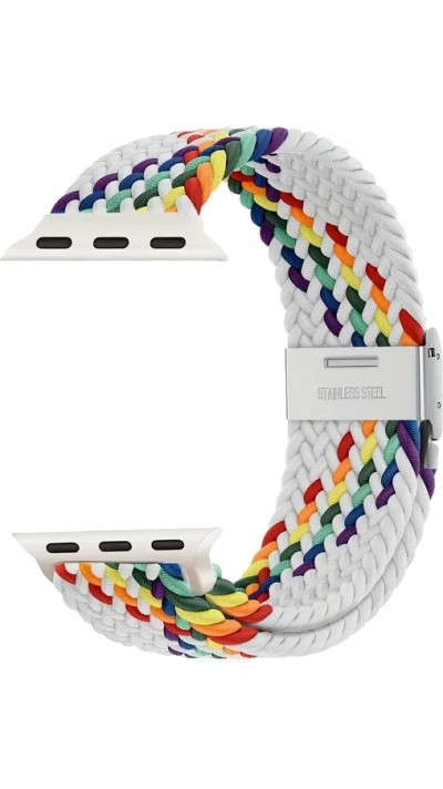 Bracelet en nylon &eacute;lastique tress&eacute; avec des sangles extensibles pour Apple Watch - Multicolor 6 - Apple Watch 44/45/46/49 mm