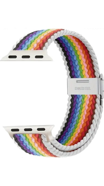 Elastisches Geflochtenes Nylonarmband mit Dehnbaren Riemen für Apple Watch - Multicolor 8 - Apple Watch 38/40/41/42 mm