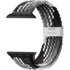 Elastisches Geflochtenes Nylonarmband mit Dehnbaren Riemen für Apple Watch - Schwarz & Weiss - Apple Watch 44/45/46/49 mm