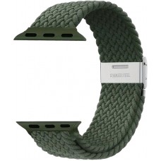 Bracelet en nylon élastique tressé avec des sangles extensibles pour Apple Watch - Vert foncé - Apple Watch 38/40/41/42 mm