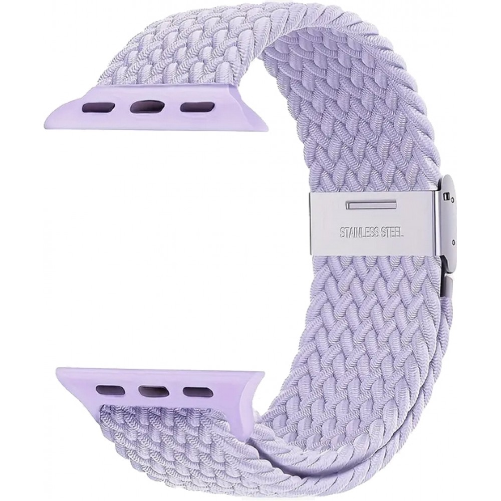 Bracelet en nylon élastique tressé avec des sangles extensibles pour Apple Watch - Violet clair - Apple Watch 38/40/41/42 mm