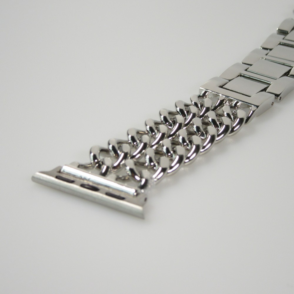 Luxuriöses Edelstahl Armband mit unsichtbarem Verschluss - Silber - Apple Watch 38/40/41/42 mm