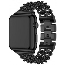 Luxuriöses Edelstahl Armband mit unsichtbarem Verschluss - Schwarz - Apple Watch 38/40/41/42 mm