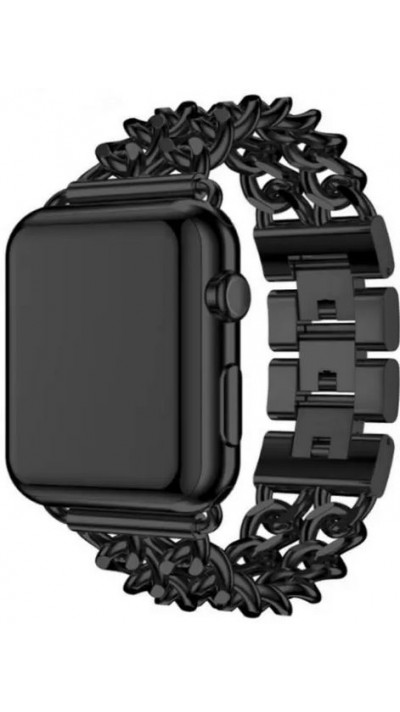 Luxuriöses Edelstahl Armband mit unsichtbarem Verschluss - Schwarz - Apple Watch 38 mm / 40 mm / 41 mm