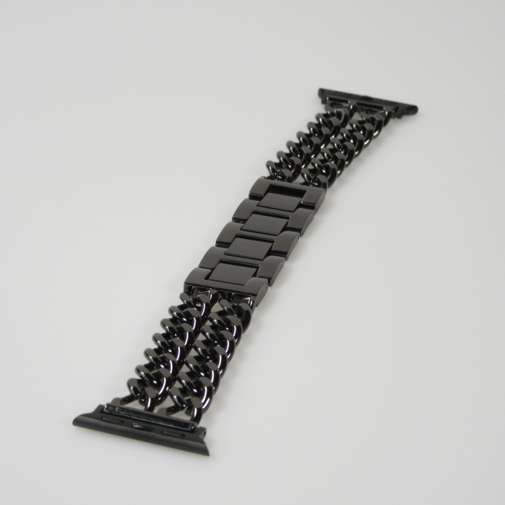 Luxuriöses Edelstahl Armband mit unsichtbarem Verschluss - Schwarz - Apple Watch 38/40/41/42 mm