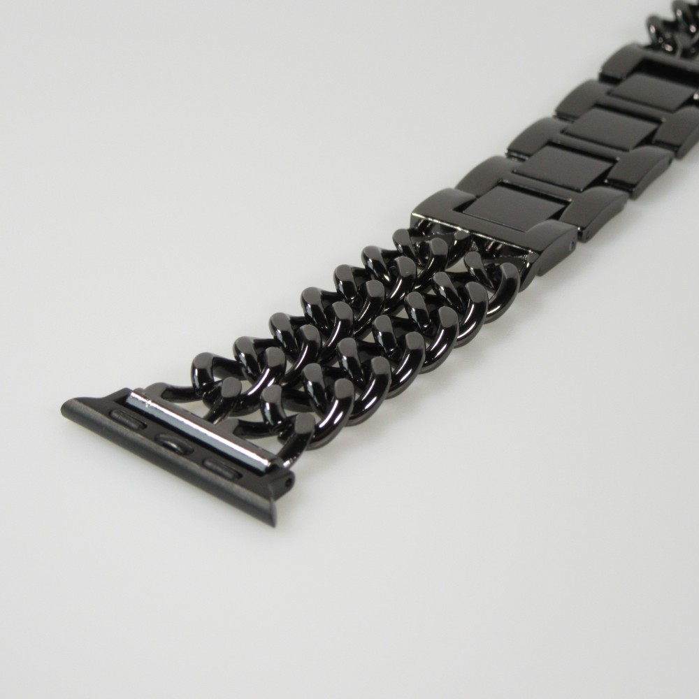 Luxuriöses Edelstahl Armband mit unsichtbarem Verschluss - Schwarz - Apple Watch 38/40/41/42 mm