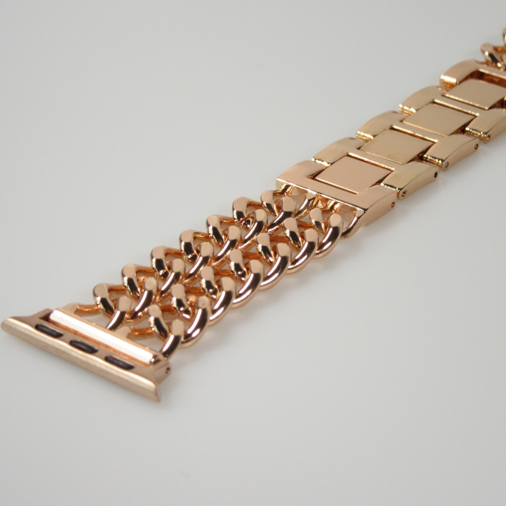 Luxuriöses Edelstahl Armband mit unsichtbarem Verschluss - Rosa gold - Apple Watch 38/40/41/42 mm