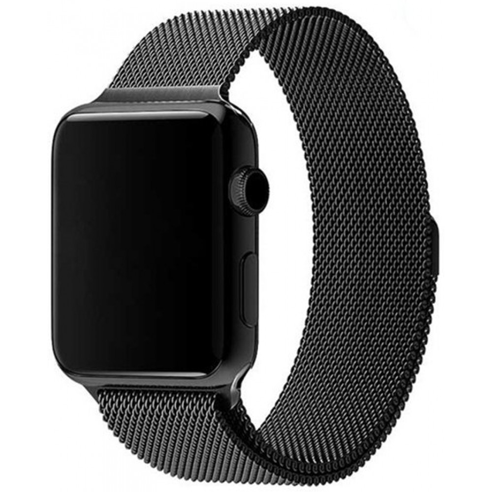 Mailänder Stahlarmband schwarz - Apple Watch 44/45/46/49 mm