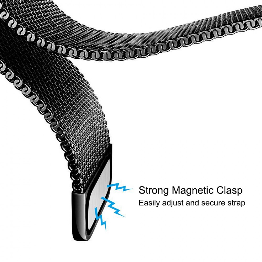 Mailänder Stahlarmband schwarz - Apple Watch 44/45/46/49 mm