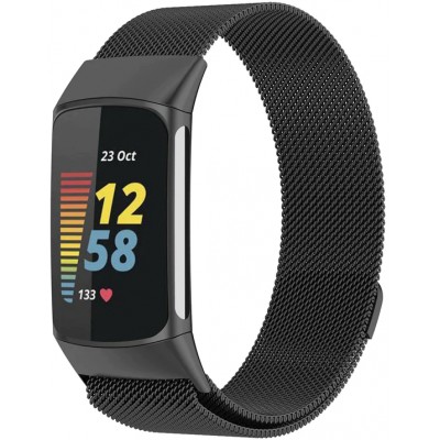 Bracelet milanais en acier (taille S) - Noir - Fitbit Charge 3 / 4