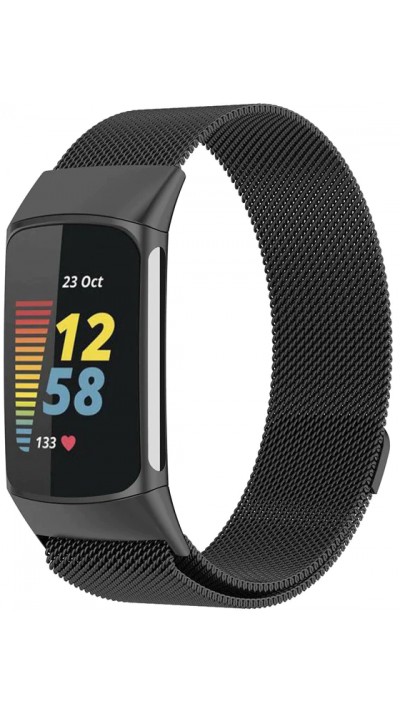 Milanaise-Armband aus Stahl in (Größe S) - Schwarz - Fitbit Charge 5