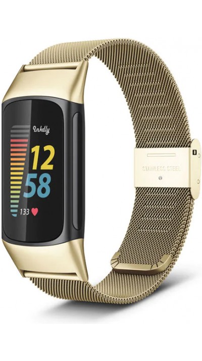 Milanaise-Armband aus Stahl in (Größe S) - Gold - Fitbit Charge 5