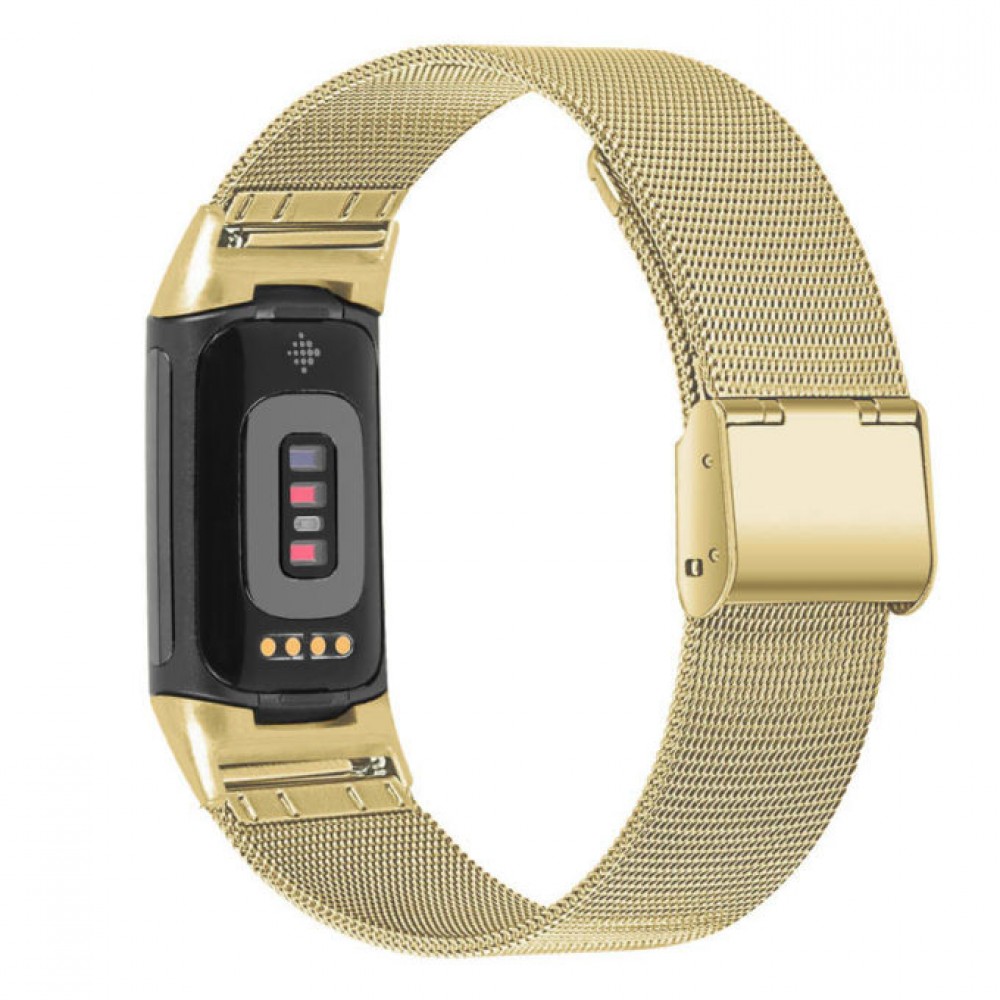 Milanaise-Armband aus Stahl in (Größe L) - Gold - Fitbit Charge 3 / 4