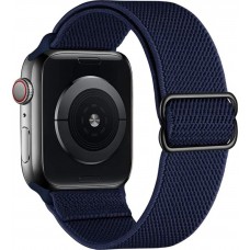 Sportliches elastisches Nylonarmband, verstellbar, weich, waschbar - Dunkelblau - Apple Watch 38/40/41/42 mm