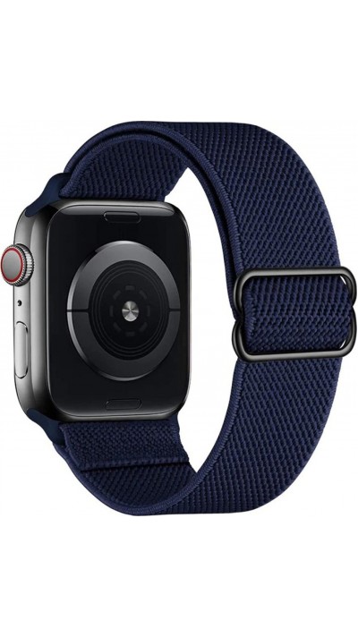 Bracelet nylon élastique sport, réglable, souple, lavable - Bleu foncé - Apple Watch 38/40/41/42 mm