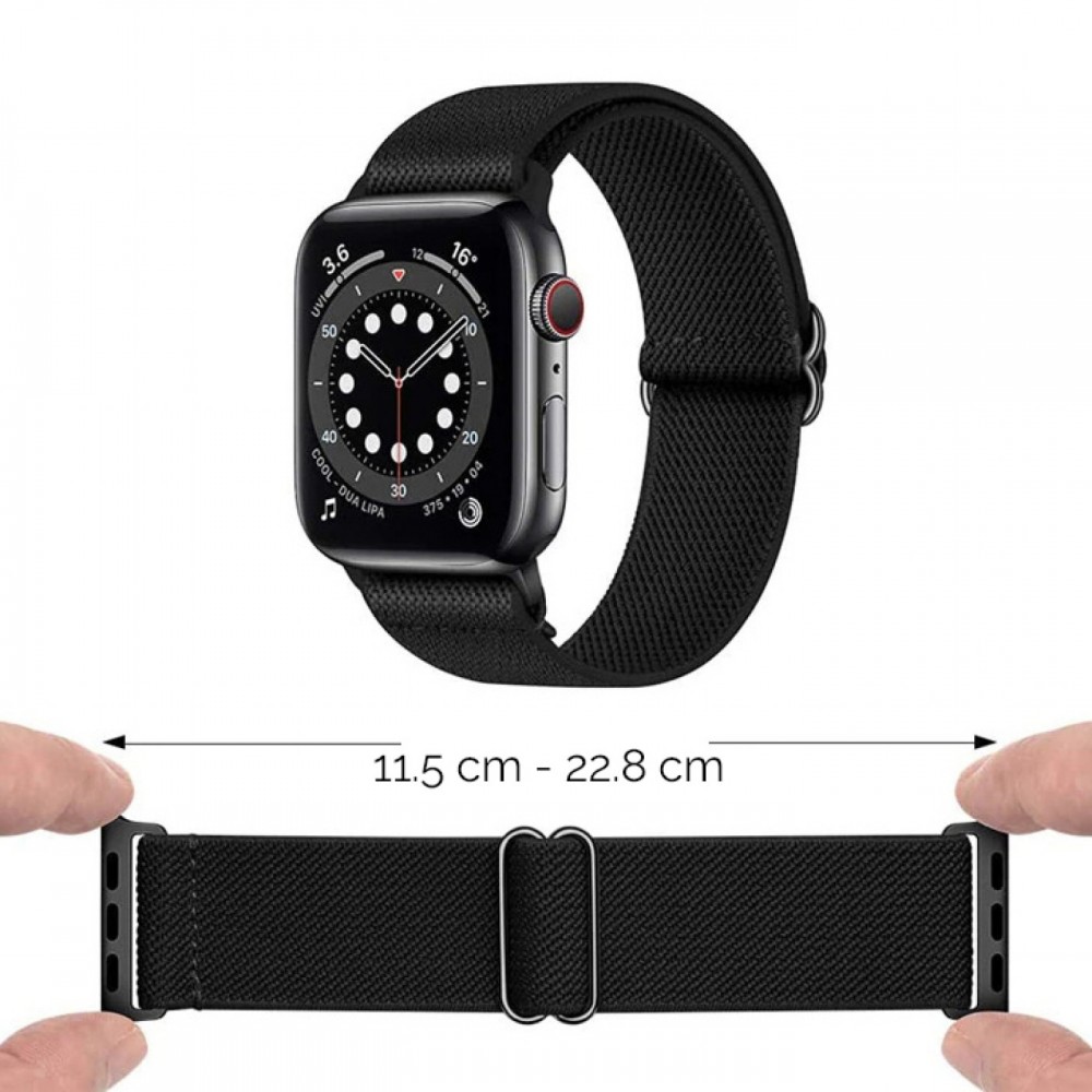 Sportliches elastisches Nylonarmband, verstellbar, weich, waschbar - Dunkelblau - Apple Watch 38/40/41/42 mm