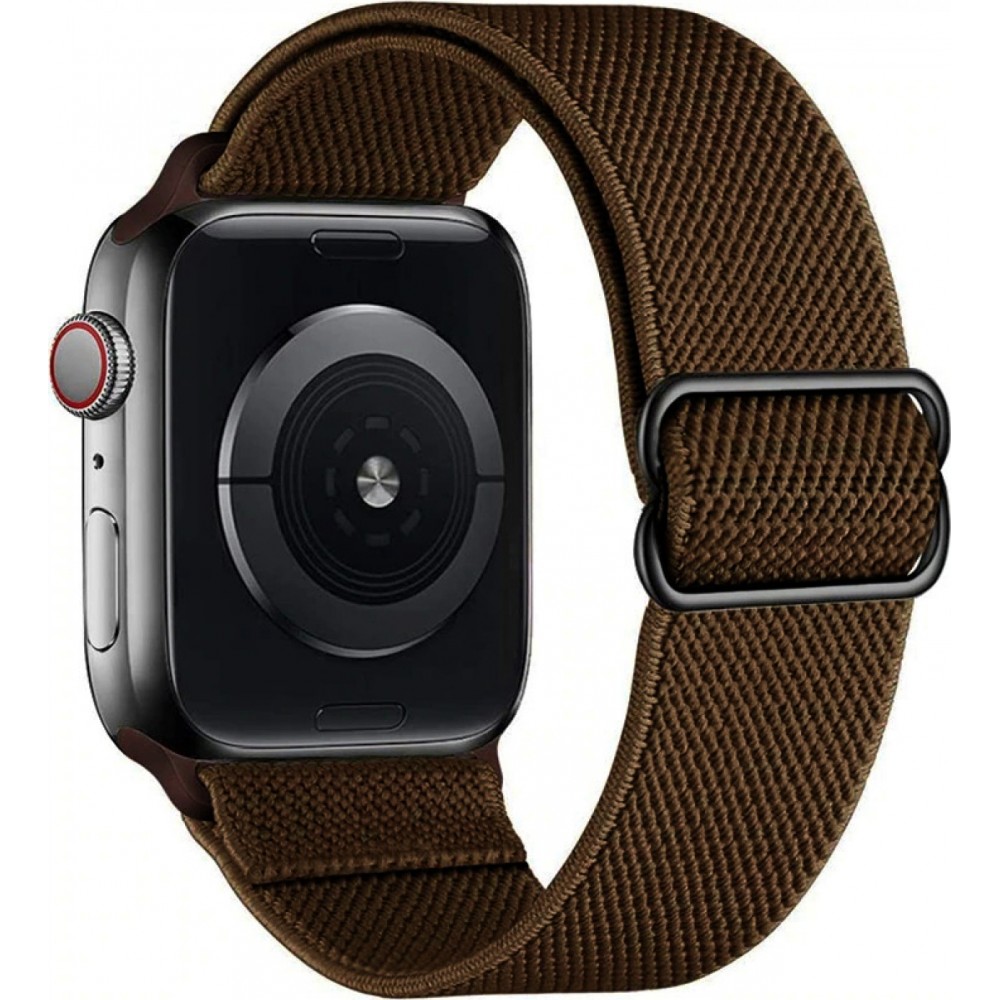 Sportliches elastisches Nylonarmband, verstellbar, weich, waschbar - Braun - Apple Watch 38/40/41/42 mm