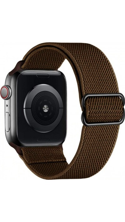 Bracelet nylon élastique sport, réglable, souple, lavable - Brun - Apple Watch 38/40/41/42 mm
