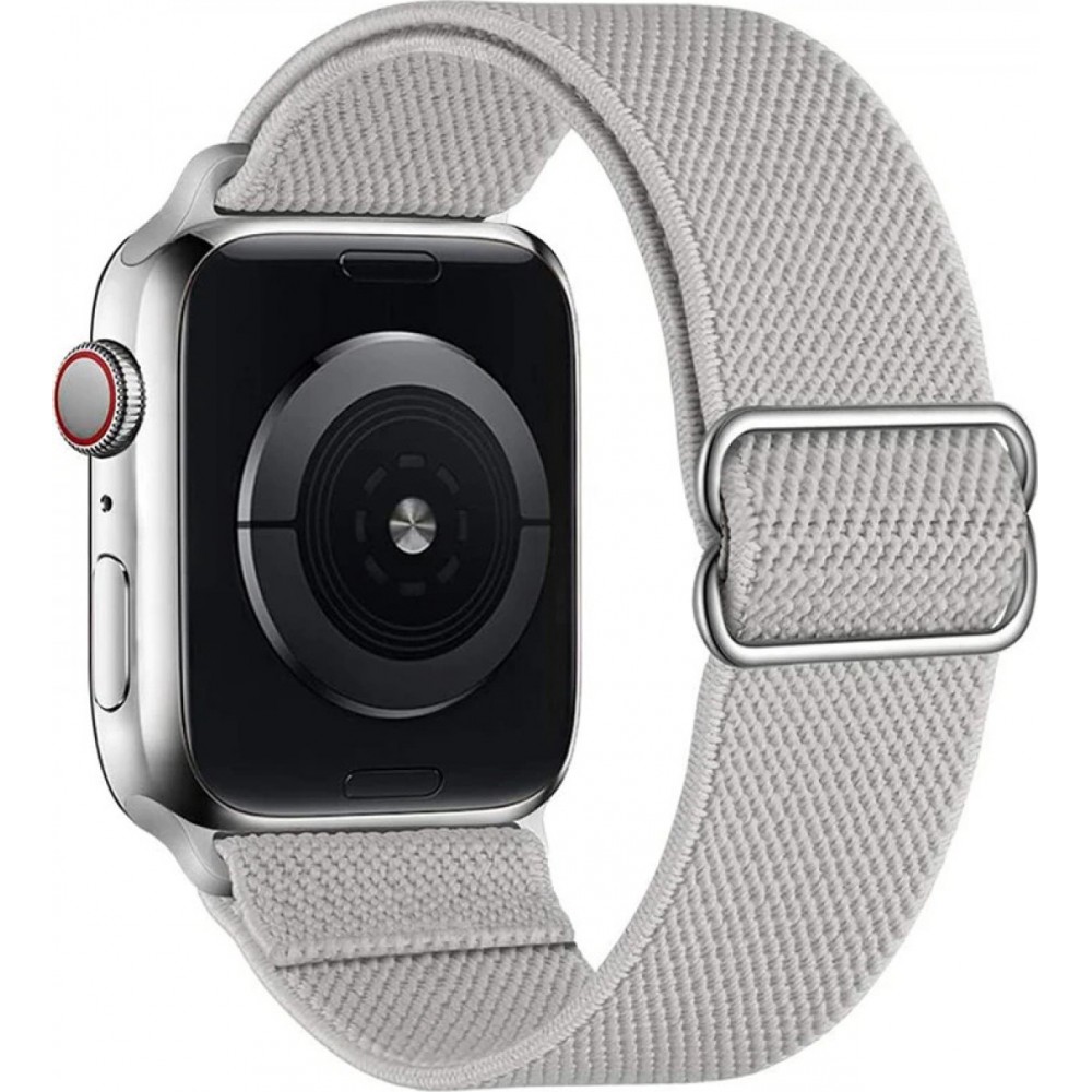 Sportliches elastisches Nylonarmband, verstellbar, weich, waschbar - Grau - Apple Watch 38/40/41/42 mm