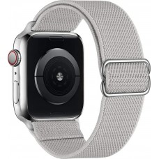 Sportliches elastisches Nylonarmband, verstellbar, weich, waschbar - Grau - Apple Watch 38/40/41/42 mm