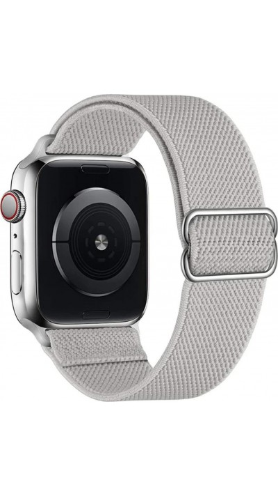 Bracelet nylon élastique sport, réglable, souple, lavable - Gris - Apple Watch 38/40/41/42 mm