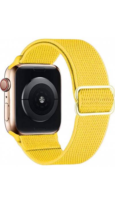 Bracelet nylon élastique sport, réglable, souple, lavable - Jaune - Apple Watch 44/45/46/49 mm