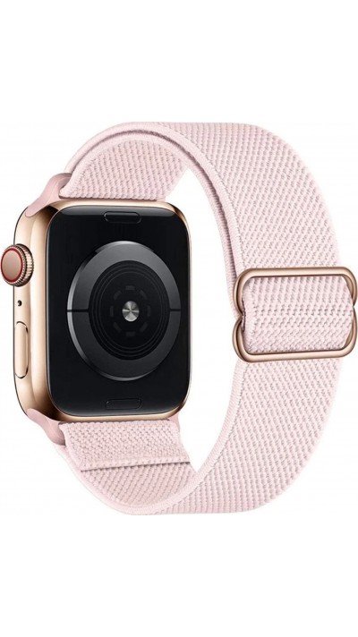 Bracelet nylon élastique sport, réglable, souple, lavable - Rose clair - Apple Watch 38/40/41/42 mm