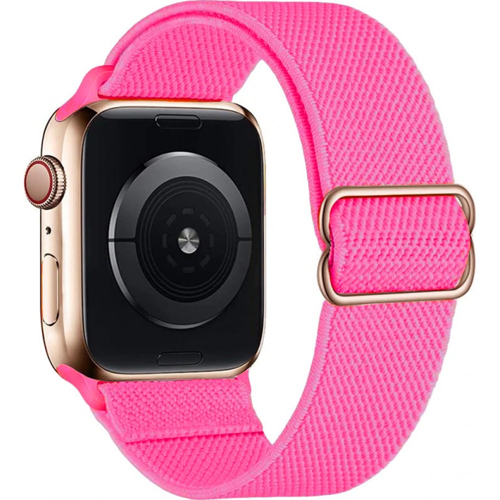Sportliches elastisches Nylonband, verstellbar, weich, waschbar - Dunkelrosa - Apple Watch 38/40/41/42 mm