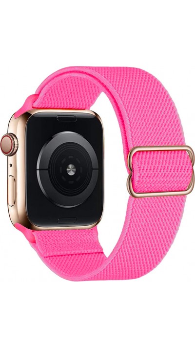 Bracelet nylon élastique sport, réglable, souple, lavable - Rose foncé - Apple Watch 38/40/41/42 mm