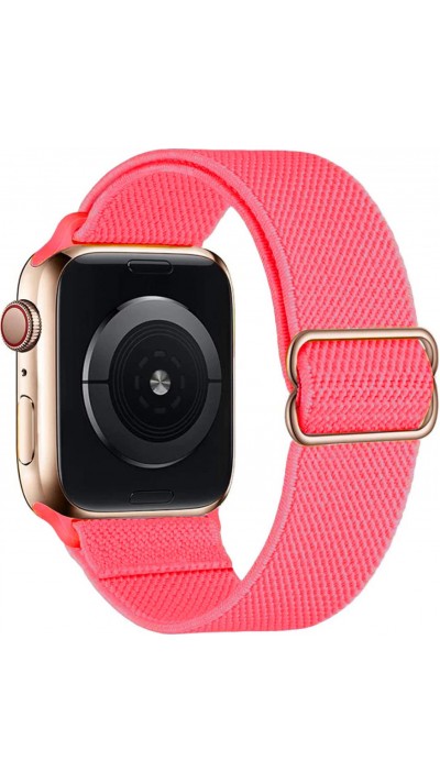 Bracelet nylon élastique sport, réglable, souple, lavable - Rose saumon - Apple Watch 38/40/41/42 mm