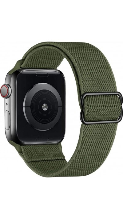 Bracelet nylon élastique sport, réglable, souple, lavable - Vert foncé - Apple Watch 38/40/41/42 mm