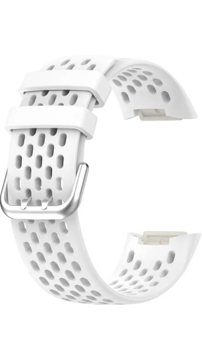 Silikonarmband Fitbit Charge 5 / 6 SPORTY - Universalgrösse - Weiss