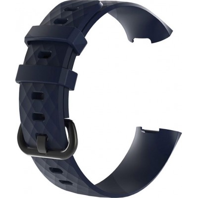 Sportliches Silikon Armband - Grösse L - Dunkelblau - Fitbit Charge 3 / 4
