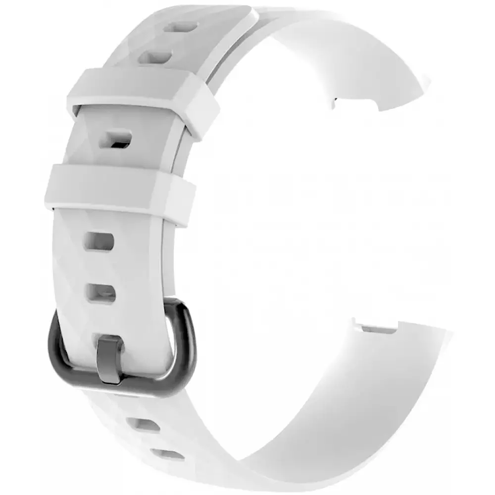 Sportliches Silikon Armband - Grösse S - Weiss - Fitbit Charge 3 / 4