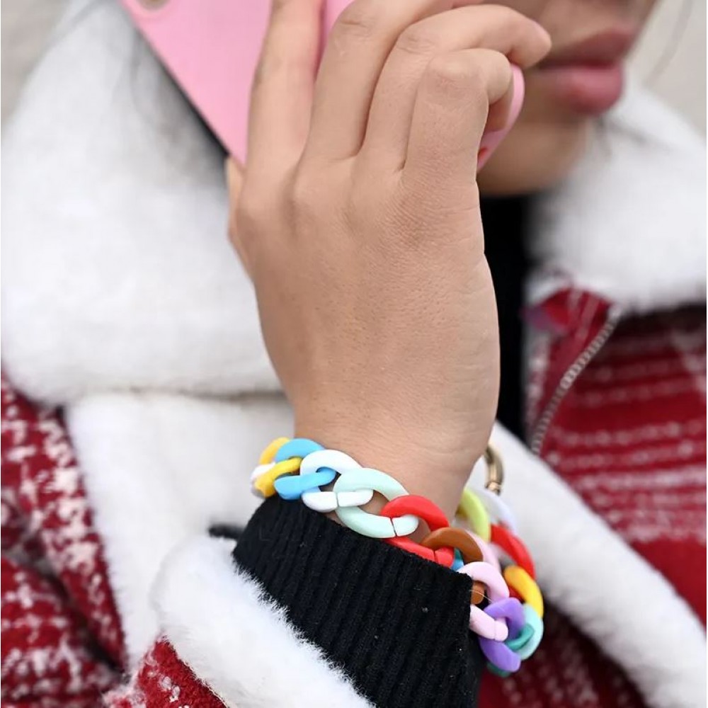 Universalarmband Befestigung für Schale/Gabel Telefon bunte Kette - Multicolor