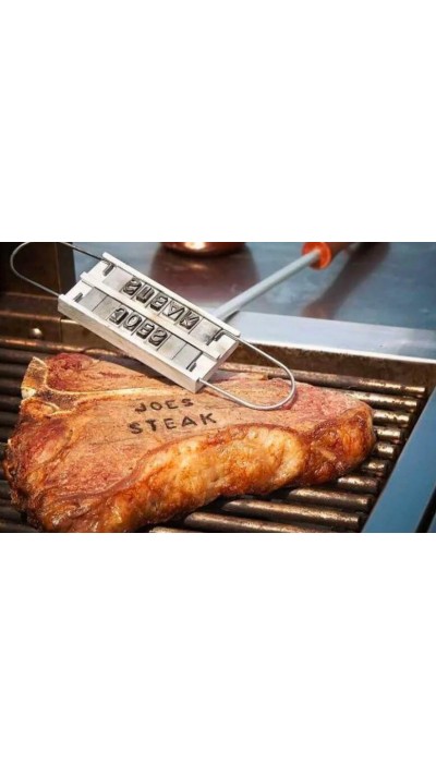 Grill Fleisch / Gemüse Brandeisen - Cowboy Branding Iron American Style BBQ 