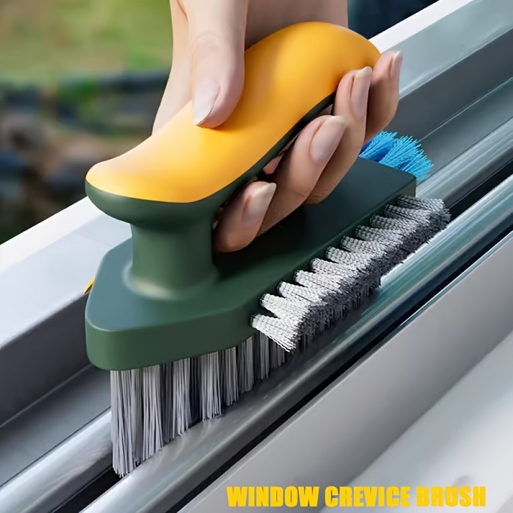 4-in-1 Fenster- und Bodenreinigungsb&uuml;rste mit praktischem Griff f&uuml;r K&uuml;che/WC/Wohnzimmer - Gr&uuml;n