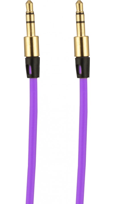 Stereo Kabel Doppelanschluss AUX 3.5 mm - Audio Stecker + 1 Meter - Lila